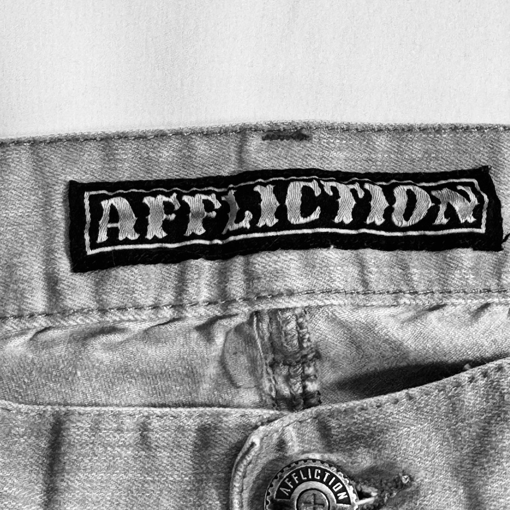 Affliction Jeans Men's 34 Long Gage Moto Stretch Charcoal Fade Motorcycle Style - Picture 7 of 16